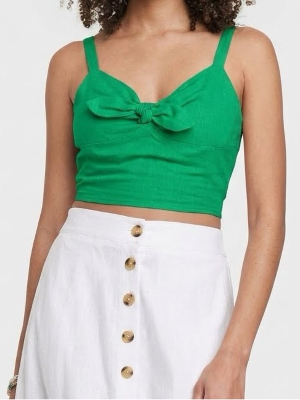 Universal Thread Green Tie-Front Crop Tank